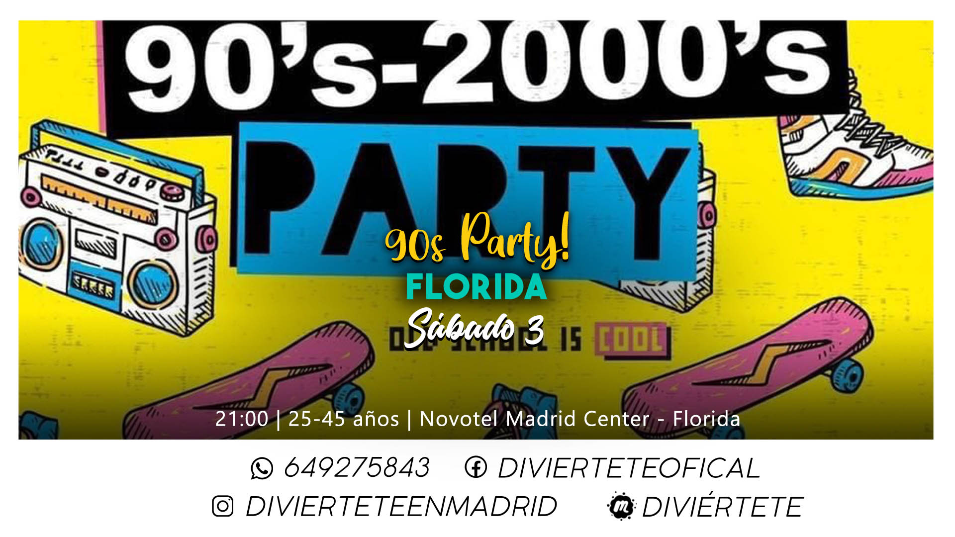 🦩⚡Back to 90 -2000 Party en Florida 🦩⚡ 🎧DJ Remember, Fiestón temático! 🦩⚡