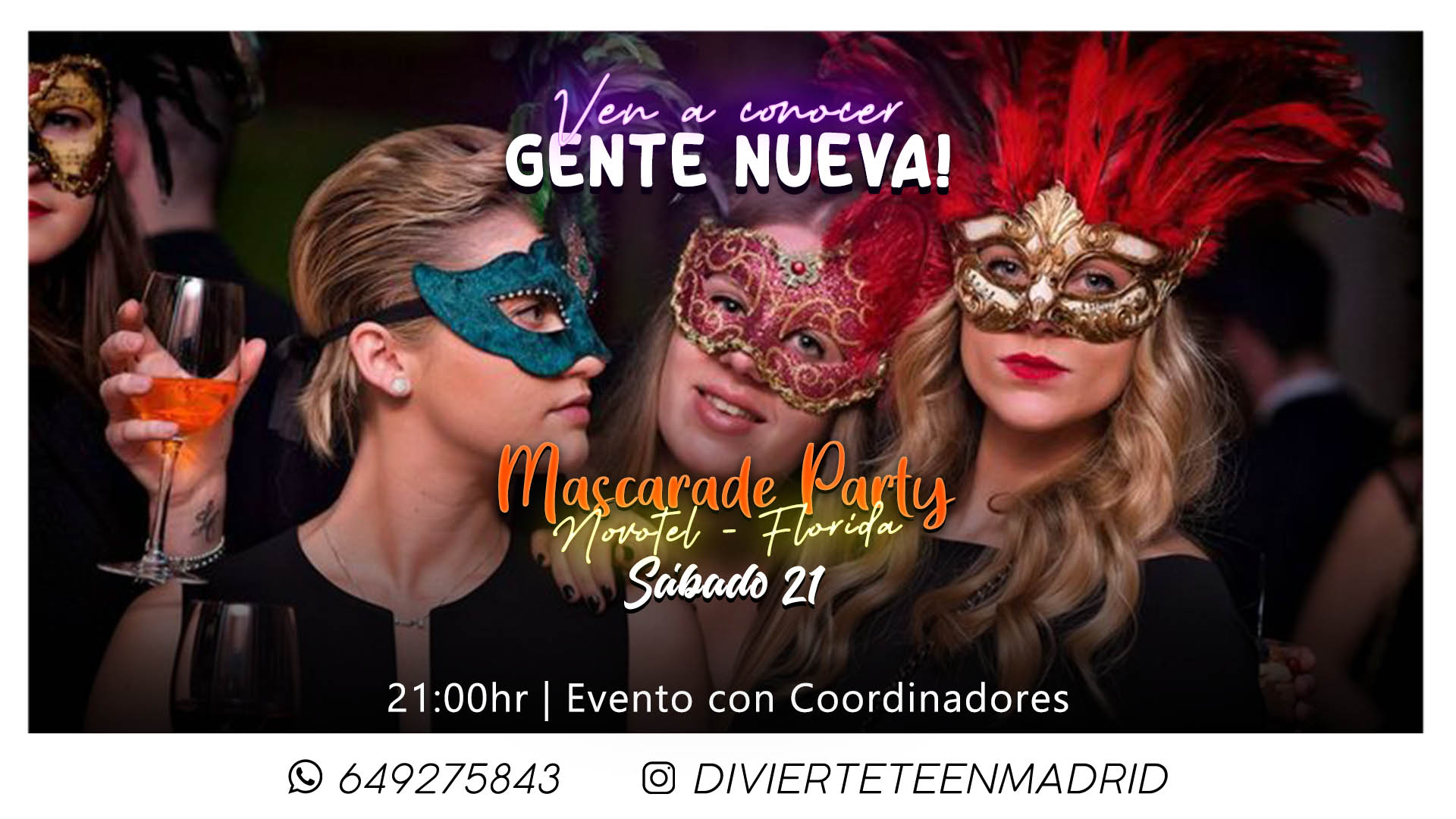 🎭 FIESTA DE MASCARAS EN FLORIDA CON PREVIA EN NOVOTEL🎭