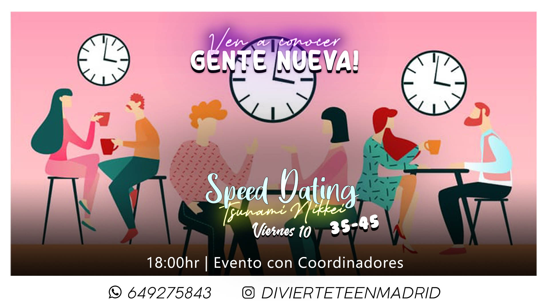 Speed dating de 35 -45 , vente a una cita rápida y déjate querer!