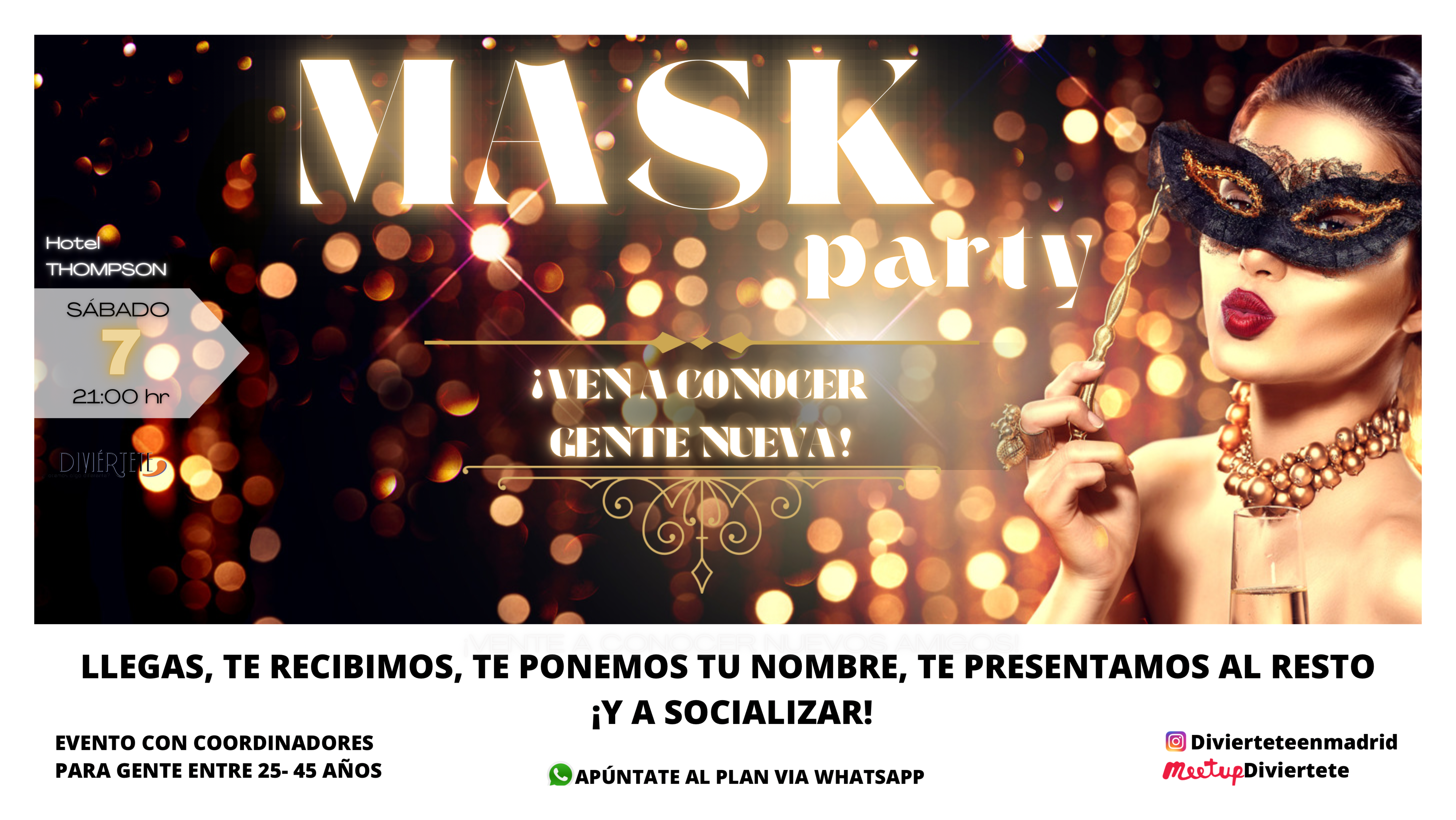 🎭Fiesta de mascaras en el hotel Thompson Madrid Y después Florida retiro”