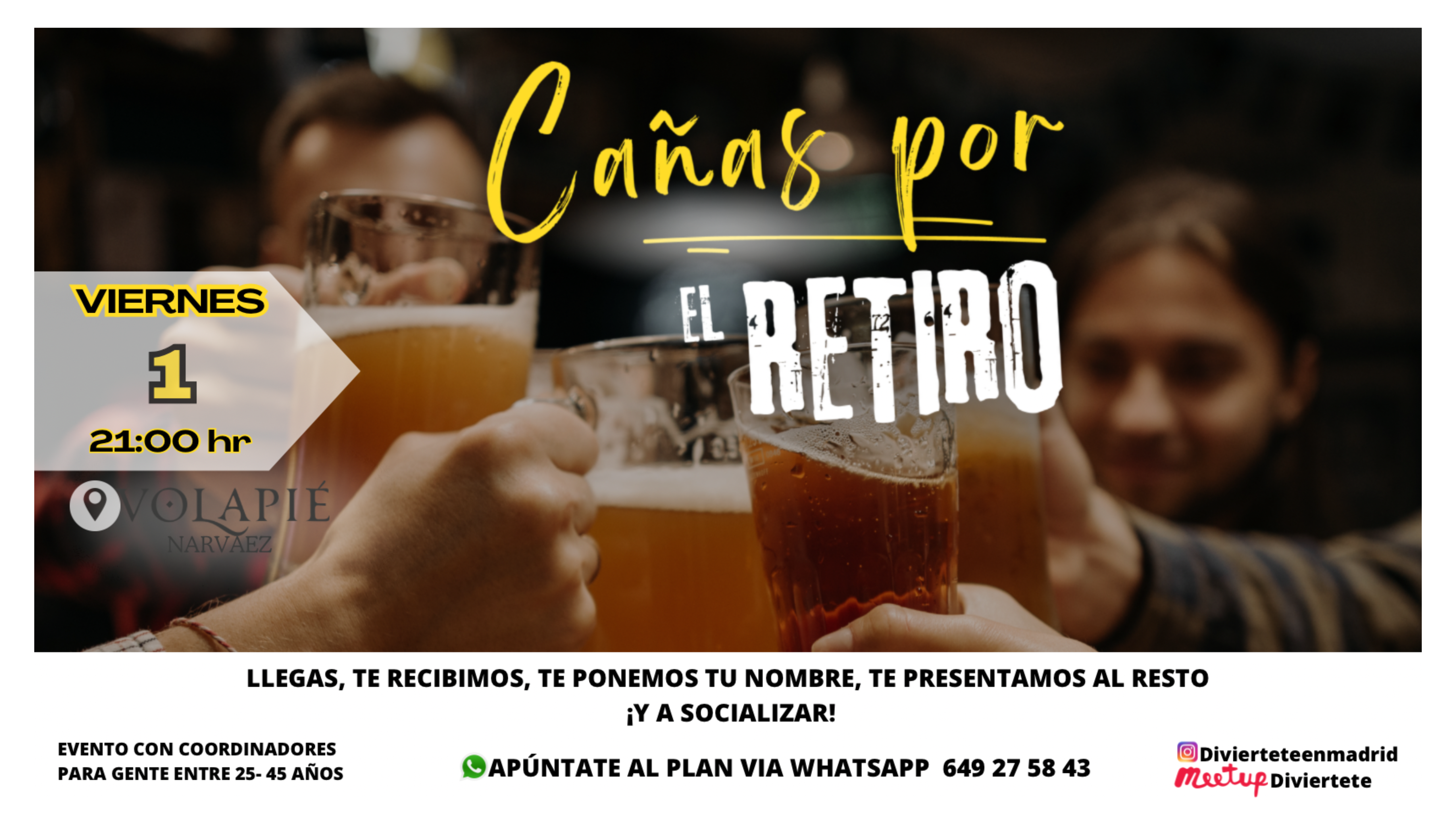CAÑAS POR EL RETIRO -FLORIDA, VENTE A CONOCER GENTE NUEVA.