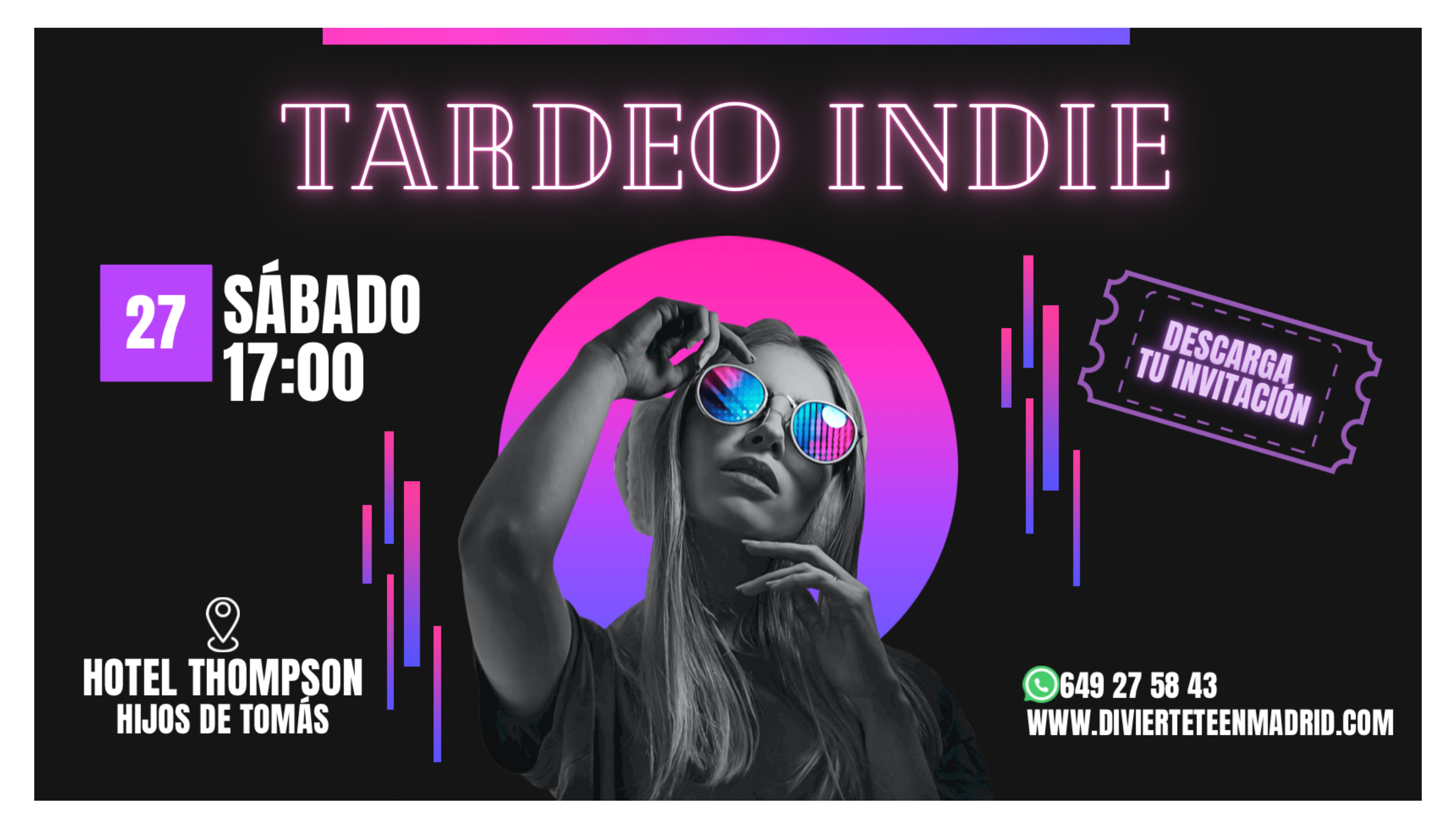 TARDEO INDIE DIVIERTETE, “DESCARGA TU INVITACION”