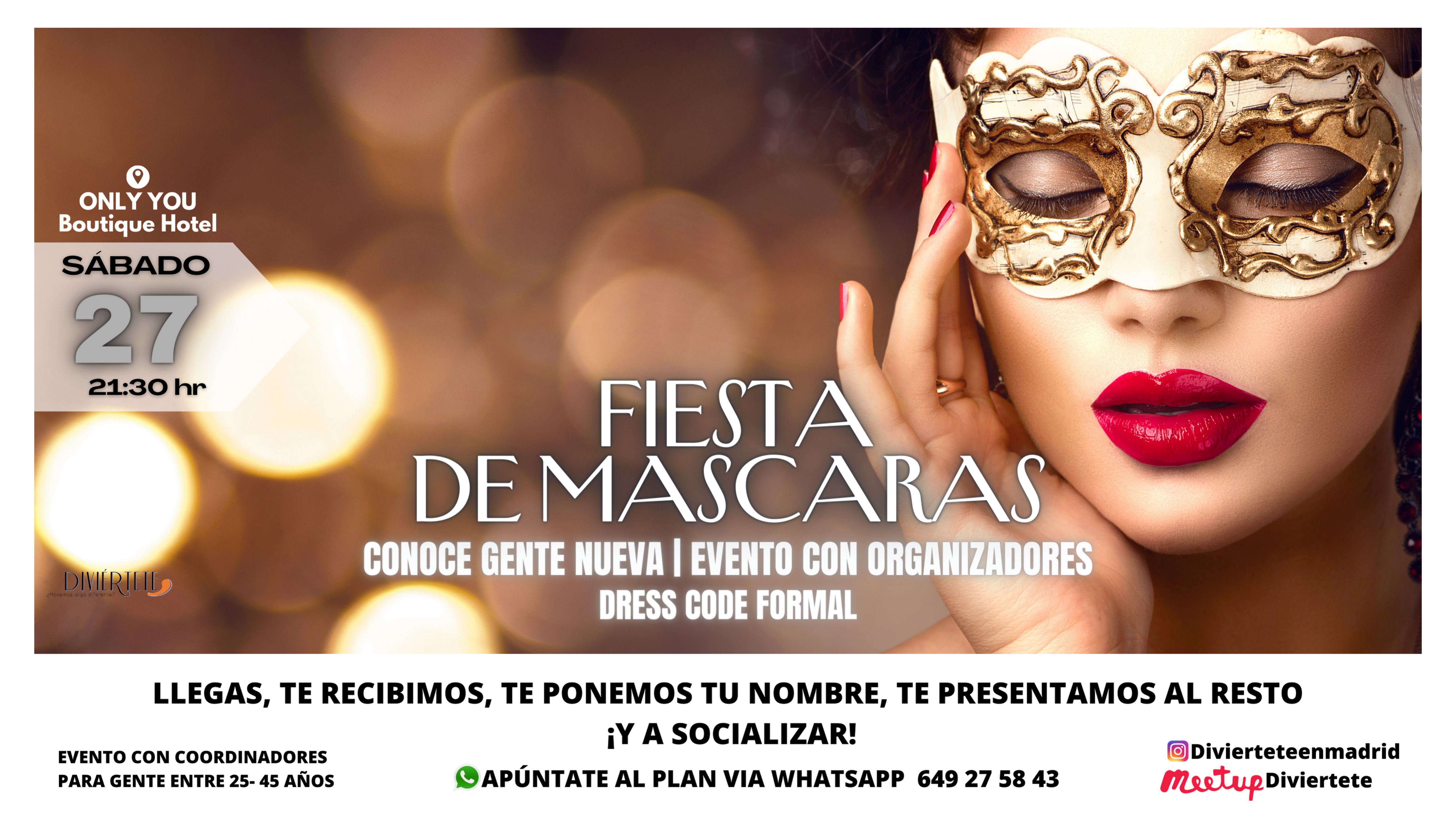 Mascarade party exclusivo en Only YOU Boutique Hotel.