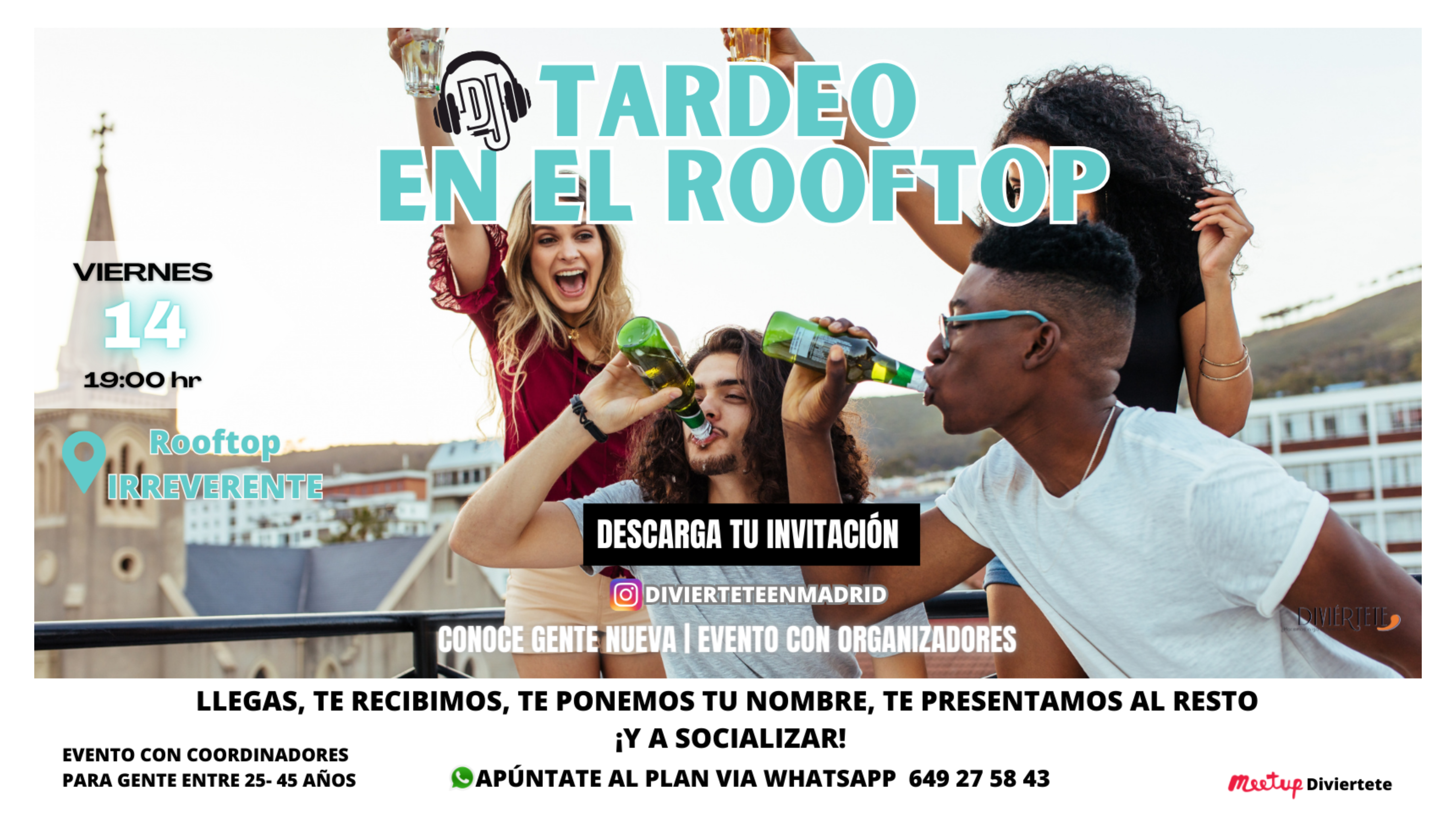 TARDEO EN EL ROOFTOP DE IRREVERENTE, DJ EN VIVO.